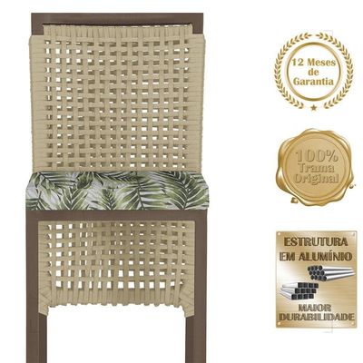 Mesa Bistrô 2 Banquetas Roma Corda Náutica Estofado 5 Trama Rami