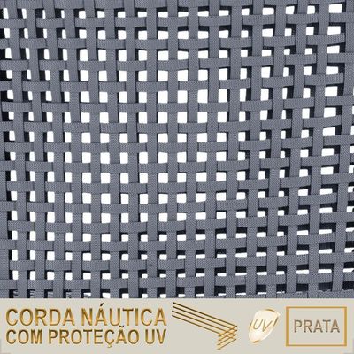 Mesa Bistro E 4 Banquetas Roma Marrom, Corda Náutica 10 Prata