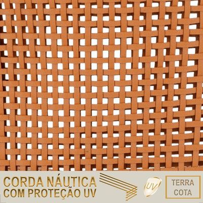 Mesa Bistro E 4 Banquetas Roma Fendi Corda Náutica 11 Terra Cota