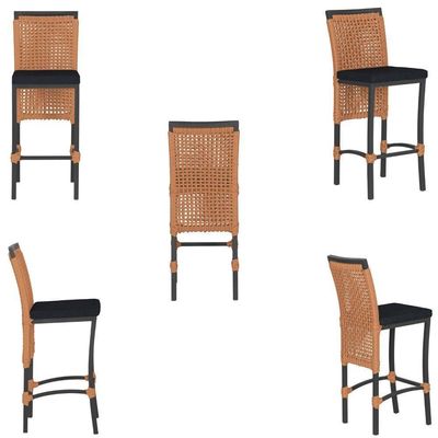 Mesa Bistro E 2 Banquetas Roma Preta Corda Náutica 12 Terra Cota