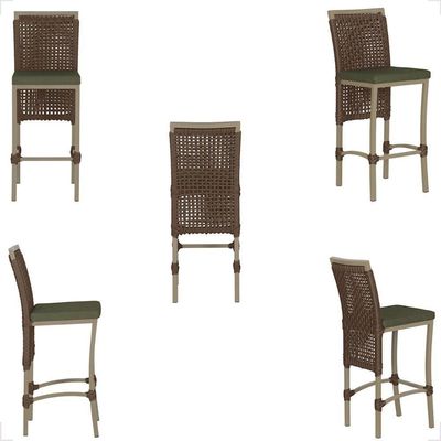 Mesa Bistro E 2 Banquetas Roma Fendi Corda Náutica 13 Marrom