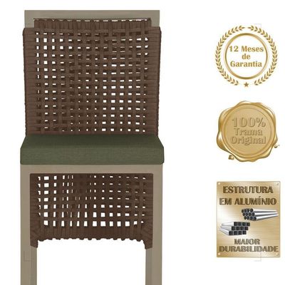 Mesa Bistro E 2 Banquetas Roma Fendi Corda Náutica 13 Marrom