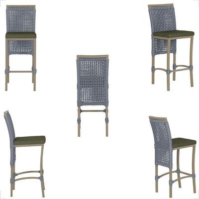 Mesa Bistro E 2 Banquetas Roma Fendi Corda Náutica 13 Prata