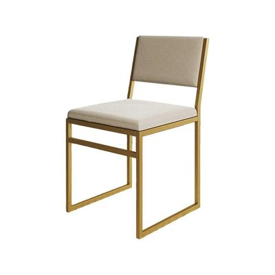Kit 8 Cadeiras Industrial Isa Veludo Bege Base Dourado Para Mesa Sala Cozinha - Dourado-bege