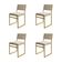 Kit 4 Cadeiras Isa Industrial Veludo Base Dourado Para Mesa Sala Cozinha Conforto - Dourado-bege
