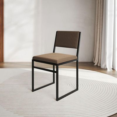 Kit 6 Cadeiras Industrial Isa Veludo Marrom Para Mesa Sala Cozinha Conforto - Marrom