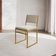 Kit 4 Cadeiras Isa Industrial Veludo Base Dourado Para Mesa Sala Cozinha Conforto - Dourado-bege