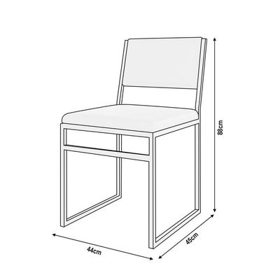 Kit 4 Cadeiras Industrial Isa Assento Corino Para Mesa Sala Cozinha - Branco