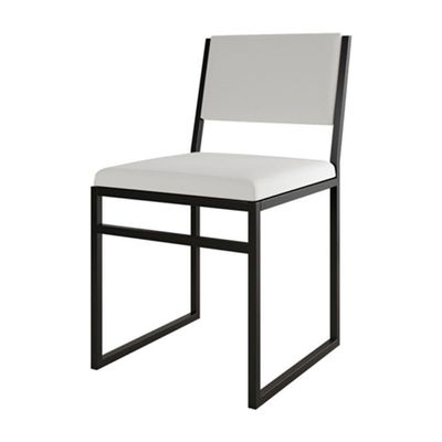 Kit 4 Cadeiras Industrial Isa Assento Corino Para Mesa Sala Cozinha - Branco