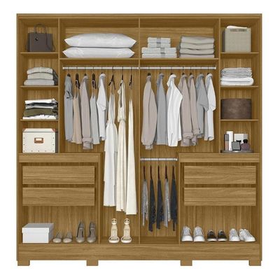 Guarda Roupa Casal 216cm Com Espelho Freeze Freijó-off Z17 - Mpozenato