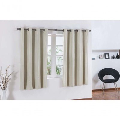 Cortina Cortaluz Em Pvc Para Varão Simples 2,80m X 2,80m 100% Policloreto De Vinila - Marfim