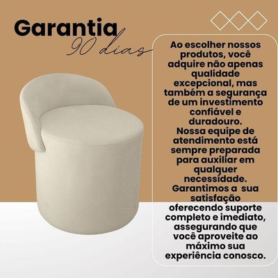 Puff Banco Orgânico Encosto Redondo Sala Estar Quarto Suede rose