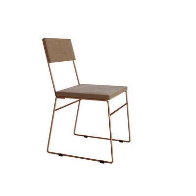 Cadeira De Jantar Málaga Assento Veludo Base Cobre Para Mesa Sala Cozinha Conforto - Cobre-marrom