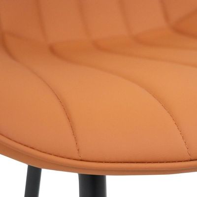 Cadeira De Jantar Taina Estofada Caramelo Design Anatômico Moderna E Confortável Caramelo