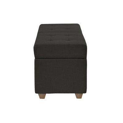 Canto Alemão Recamier Bau + Painel Madri 140cm Suede Preto - Inova Decor