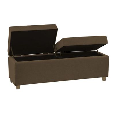 Canto Alemão Recamier Bau + Painel Madri 160cm Suede Marrom - Inova Decor