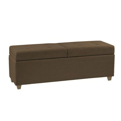 Canto Alemão Recamier Bau + Painel Madri 160cm Suede Marrom - Inova Decor