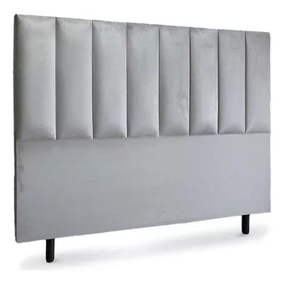 Cabeceira De Cama Box Carla King 195 Cm Suede Cinza - Do Lar Móveis E Decoração