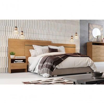 Cabeceira Para Cama Box Casal Com 2 Mesas De Cabeceira - -cumaru - Móveis Horizonte