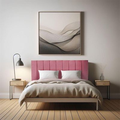 Cabeceira Painel Solteiro 0,90m Holanda Suede - Pallazio Cor Rosa