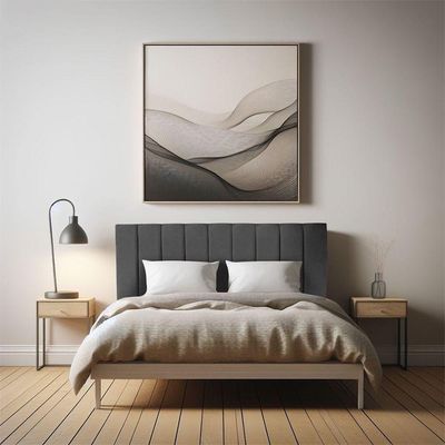 Cabeceira Painel Casal 1,40m Holanda Suede - Pallazio Cor Grafite