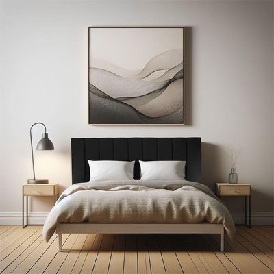 Cabeceira Painel Queen 1,60m Holanda Suede - Pallazio Cor Preto