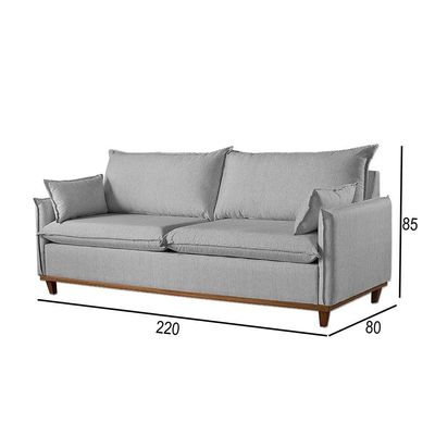 Sofá 4 Lugares Living M-168 Veludo Martins Cinza