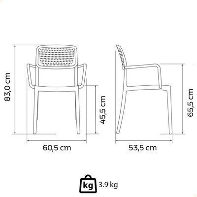 Cadeira Tramontina Serena Em Polipropileno Azul Navy Com Braços 92097030