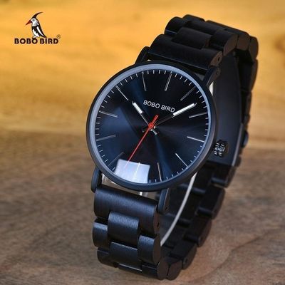 Relógio De Madeira Masculino Bobo Bird Q30 Não à Prova D` água