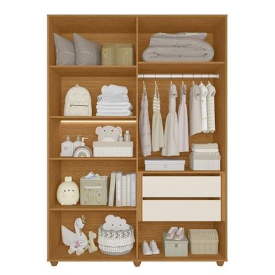 Guarda Roupa Infantil Vittoria 6 Portas E 2 Gavetas Cinamomo-off White - Móveis Albatroz Cinamomo-off White