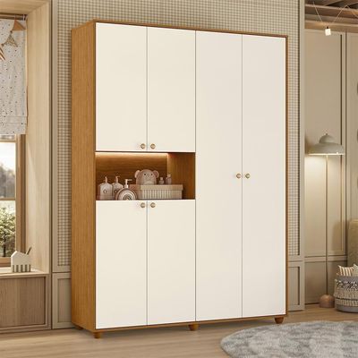 Guarda Roupa Infantil Vittoria 6 Portas E 2 Gavetas Cinamomo-off White - Móveis Albatroz Cinamomo-off White