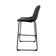Banqueta Munich Estofada Preta Com Encosto 74cm Base Metálica