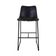 Banqueta Munich Estofada Preta Com Encosto 74cm Base Metálica