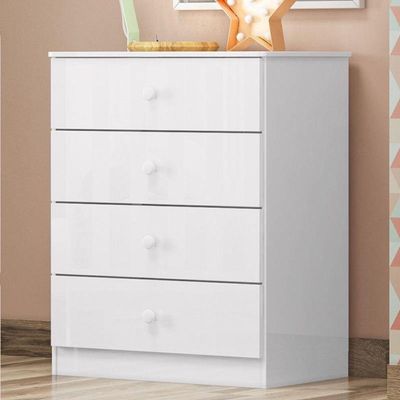 Cômoda Infantil Labirinto 4 Gavetas Branco - Móveis Henn Branco