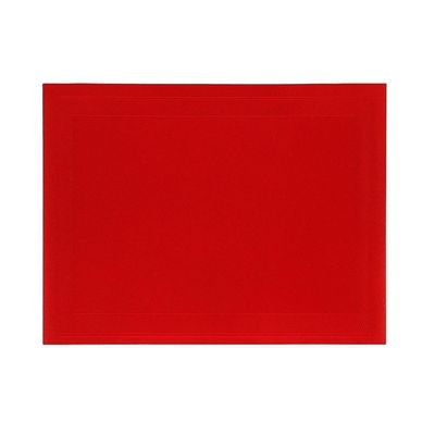 Jogo 2 Lugar Americano Retangular Mesa Pvc Vermelho Executivo 30x45cm Em Casa Tem
