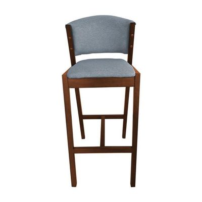 Kit 2 Banquetas Altas De Madeira Maciça Ana Em Linho Premium Cinza Linho Mel