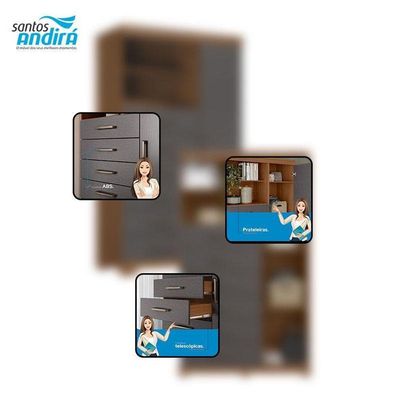 Comoda 1 Porta 6 Gavetas Marabá Com Pés Jatobá Grafite Acetinado - Santos Andirá