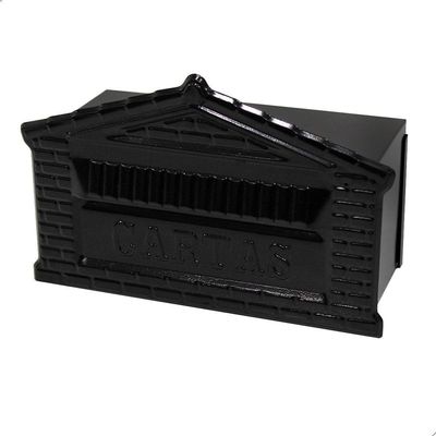 Caixa De Correio Tijolinho Popular 12x25 Para Muro Preta