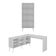 Kit 2 Peças Escrivaninha Em L Com 3 Gavetas E Armário Multiuso Com Vidro Glass Multimóveis Mp6049 Branco