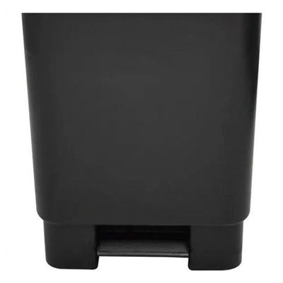 Kit 3 Lixeiras Retangulares 50L Polipropileno com Tampa e Pedal Preto