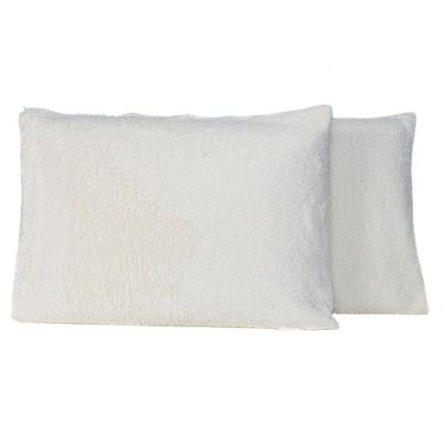 Par De Fronhas Porta Travesseiros Em Sherpa Colorida 70cm X 50cm - Toque Lã De Carneiro Luxo Para Inverno Cor Palha