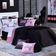 Kit Cobre Leito Colcha Solteiro Game Streamer Dupla Face Com Almofadas Estampadas 05 Peças Cor Rosê