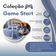Kit Cobre Leito Colcha Casal Game Start Azul Com Almofadas Estampadas 07 Peças - Dupla Face Percal 300 Fios Matelado