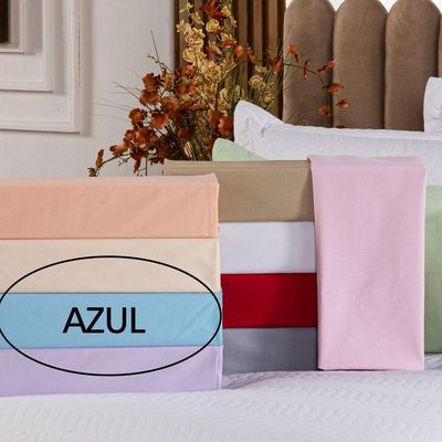 Capa Fronha De Xuxão Avulsa Travesseiro De Corpo Cores Lisas 1,45m X 45cm - Percal 140 Fios 100% Algodão Cor Azul