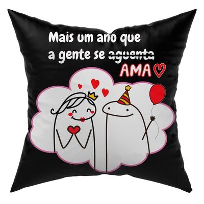 Capa De Almofada Estampada Avulsa Flork Meme Humor Com Frases 45cm X 45cm Com Zíper Estampa Mais Um Ano