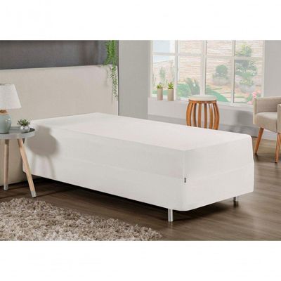 Jogo De Cama Solteiro Nobre 2 Peças Luva De Box 55cm De Altura Malha 100% Algodão - Palha
