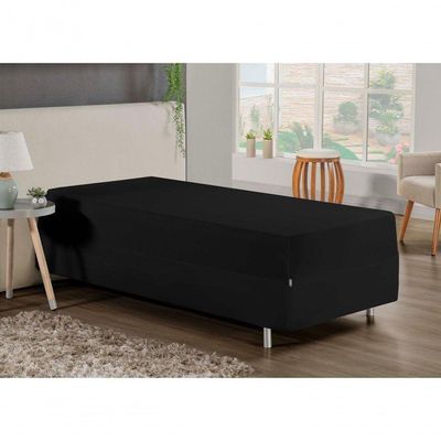 Jogo De Cama Solteiro Nobre 2 Peças Luva De Box 55cm De Altura Malha 100% Algodão - Preto