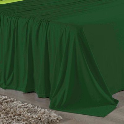 Jogo De Cama Queen Nobre 4 Peças Lençol Com Elástico De 30cm De Altura Malha 100% Algodão - Verde-bandeira / Pistache