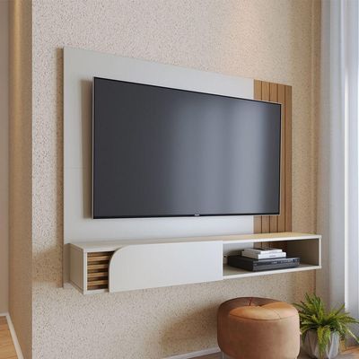 Home Suspenso Jurere 160cm 1 Porta Basculante - Ssx Multicoisas Cor Off White Matte/freijo