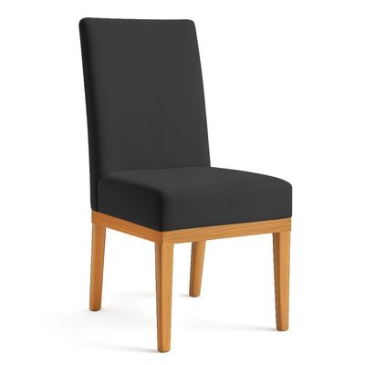 Kit 6 Cadeiras De Jantar Brisa Suede Preto Base De Madeira - Pallazio